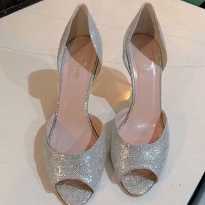 Kate Spade dress shoes, silver sparkle, size 7